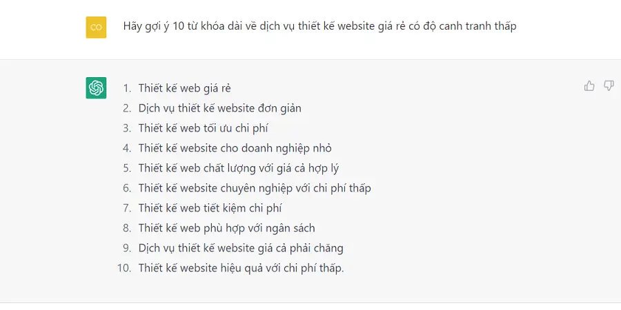Cách sử dụng ChatGPT để tạo ra các cụm từ khóa