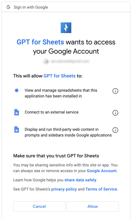 Hướng dẫn cài đặt ChatGPT for Google Sheets Docs 2