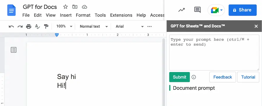 Hướng dẫn sử dụng ChatGPT trong Google Docs
