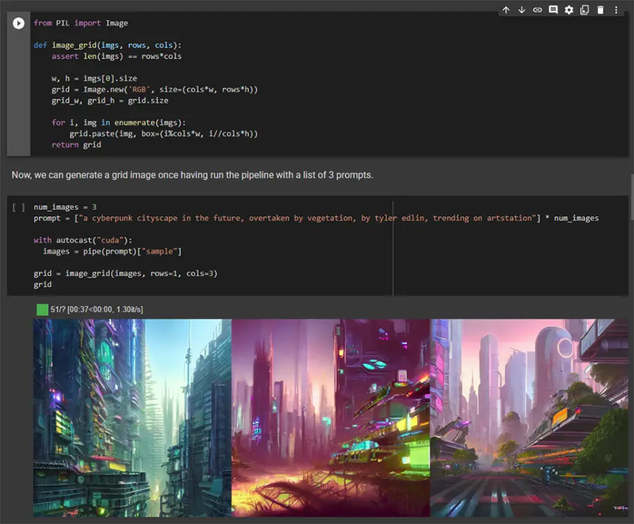 Tạo ảnh AI Stable Diffusion trên Google Colab notebook