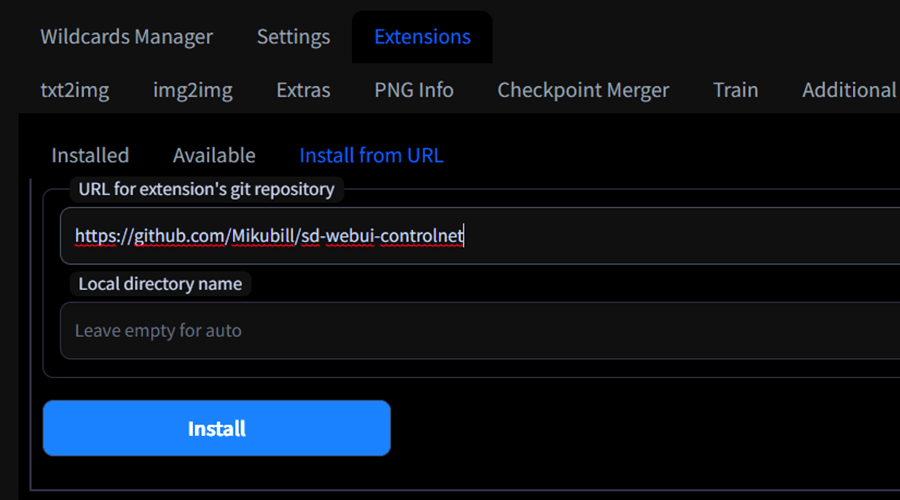 Cài đặt controlnet