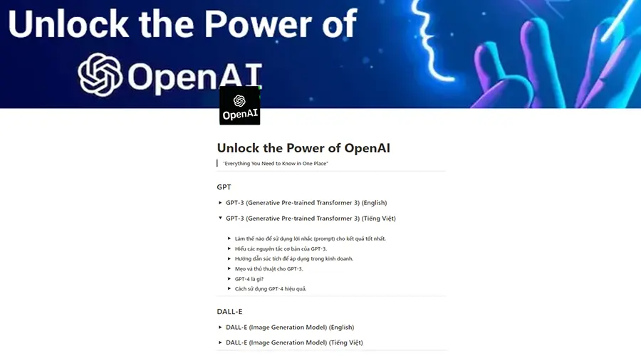 Share tài liệu làm chủ công cụ ChatGPT và DALL-E của OpenAI