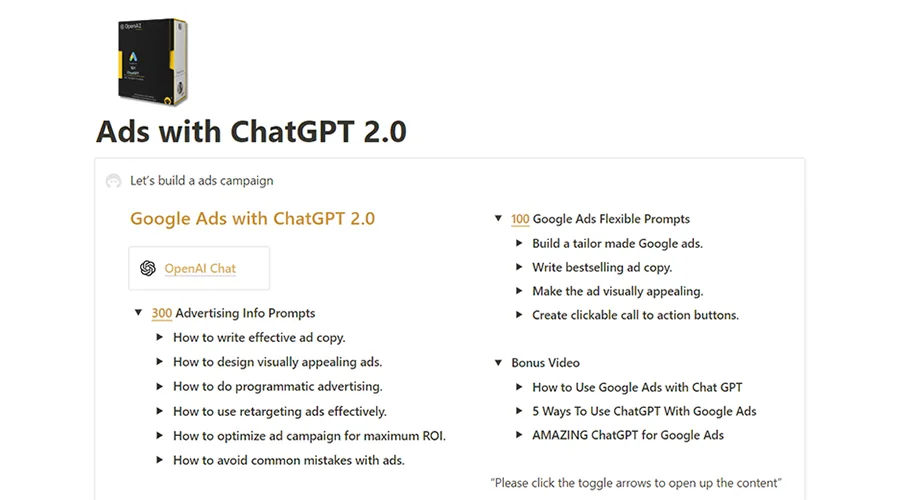 Tài liệu tối ưu hóa Google Ads với ChatGPT Prompt