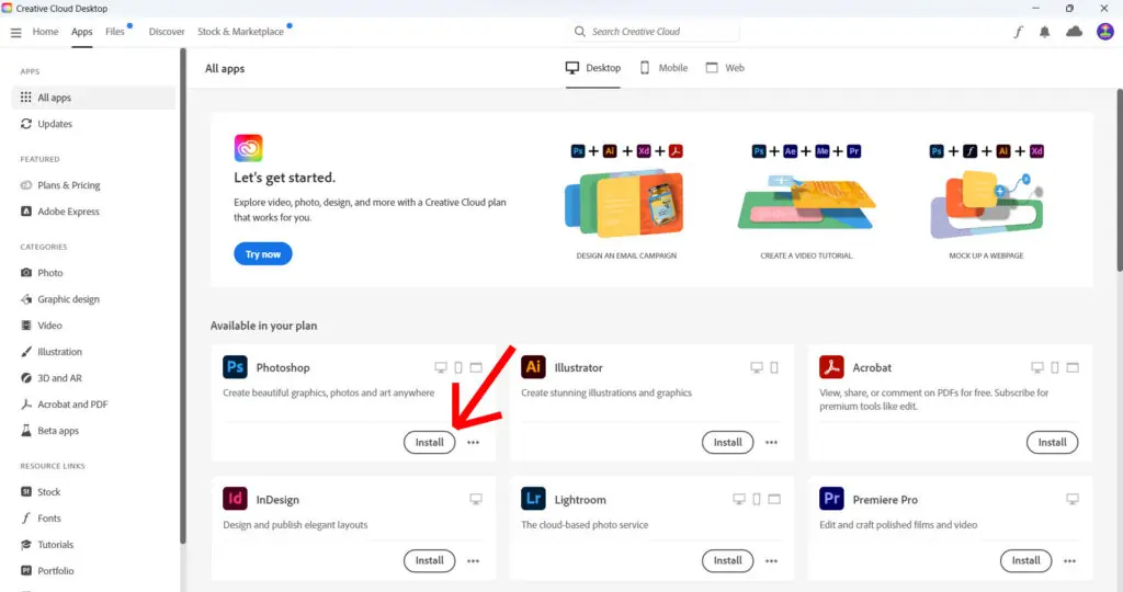 Cài đặt Adobe Photoshop 2023