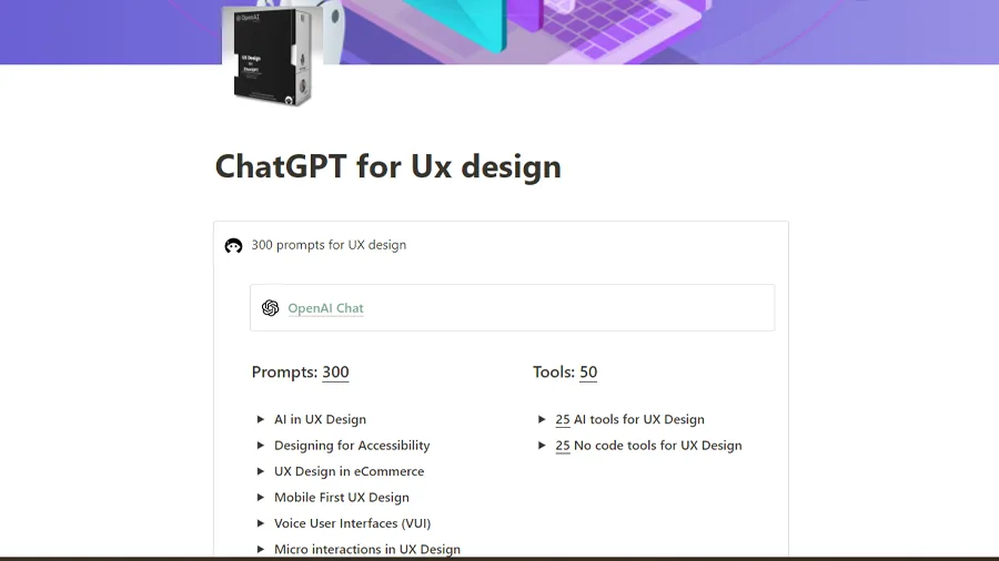 Chia sẻ 300 prompt ChatGPT sử dụng cho UX Design